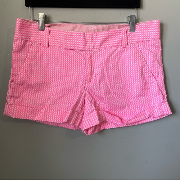 LILLY Pulitzer pink Checkard BARBIE Barclays shorts size 8 - Picture 5 of 11